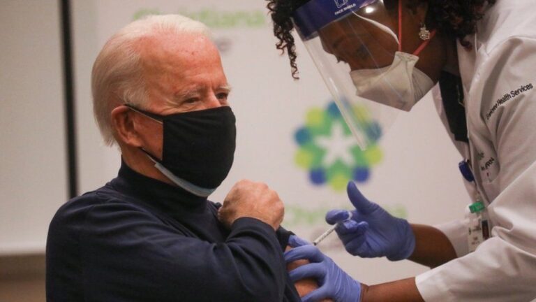 U.S. President elect-Joe Biden receives the first dose of Covid-19 vaccine on live television
