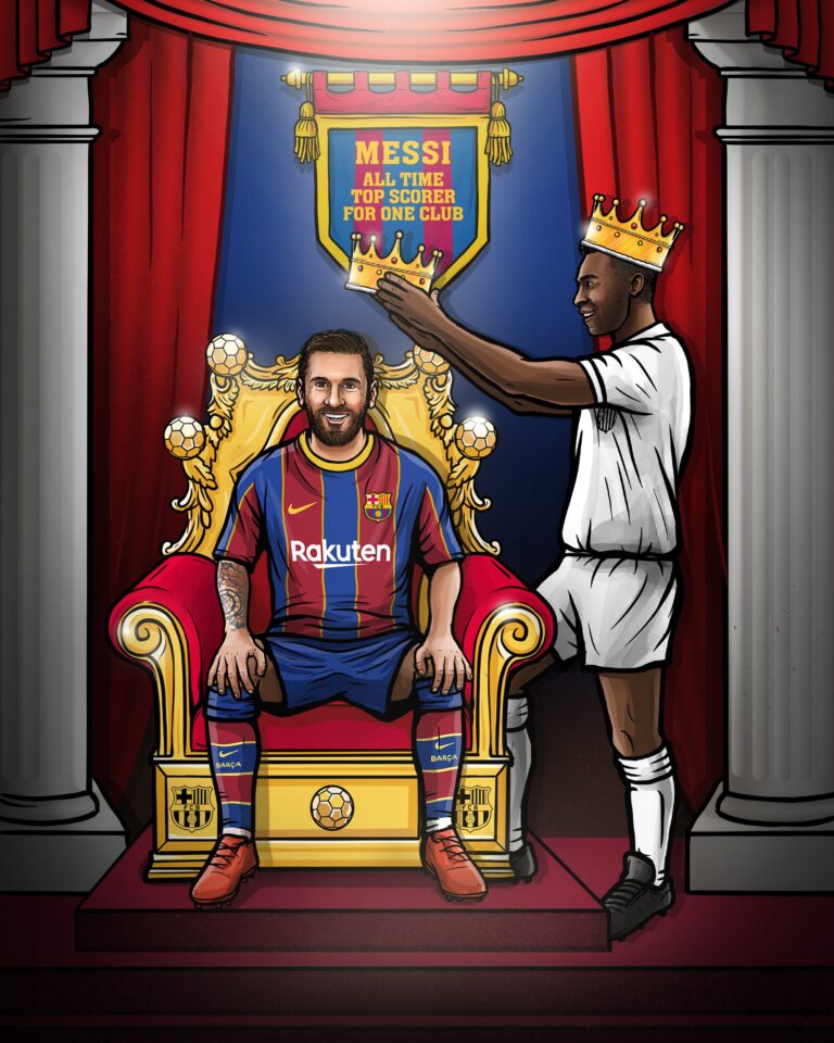 Breaking: Lionel Messi equals Pele as the all-time top Goalscorer for one club with 643 goals