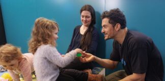 British actor Orlando Bloom visits children in Ukraine