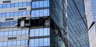 Ukrainian Drone Attack Damages 50-Story Building in Moscow