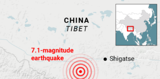 126 Killed in a Strong Earthquake in Tibet, Tremors Felt Across South Asia