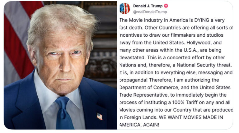 Trump Announces 100% Tariff on Foreign Films, Citing National Security Concerns