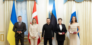 Zelenskyy Presented State Awards to the First Ladies of Finland and Estonia and the First Gentleman of Denmark