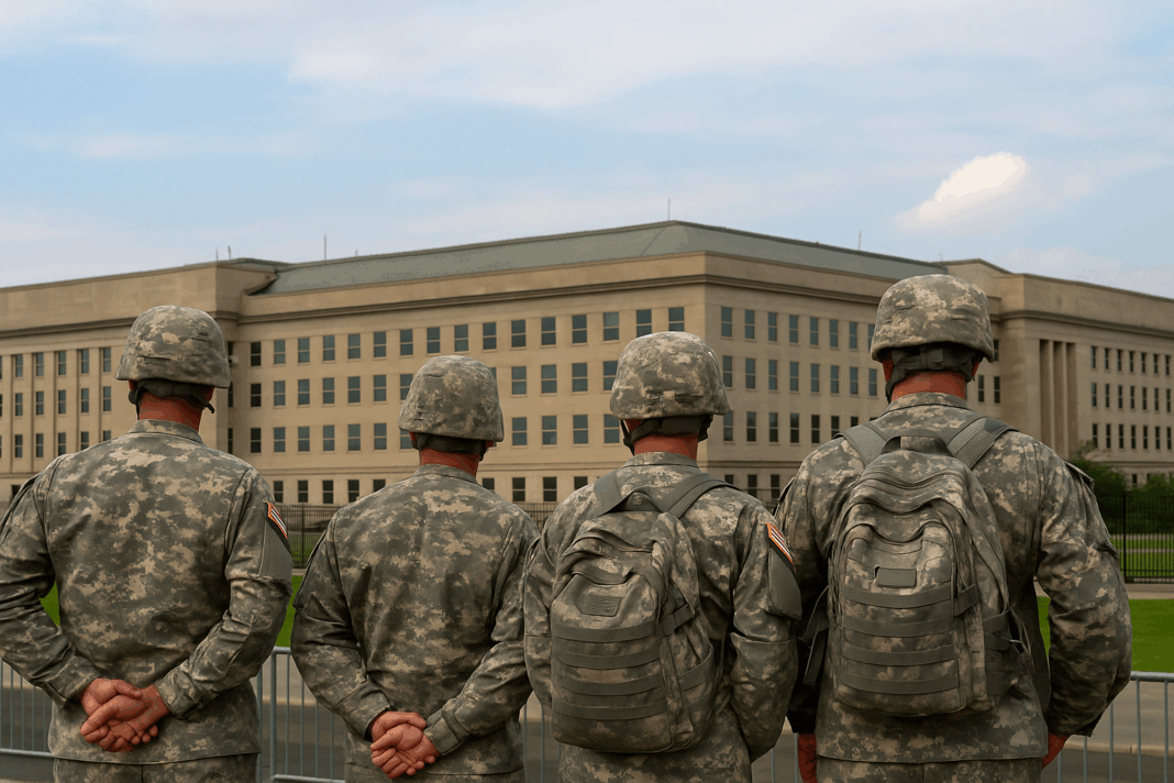 Pentagon with military - illustration image