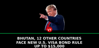 Bhutan, 12 Other Countries Face New U.S. Visa Bond Rule Up to $15,000