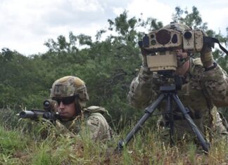 Task Force 401 Releases New US Counter-Drone Guide on Threat Detection and Privacy Laws Photo illustration of military personnel using counter-drone detection equipment in an outdoor setting.