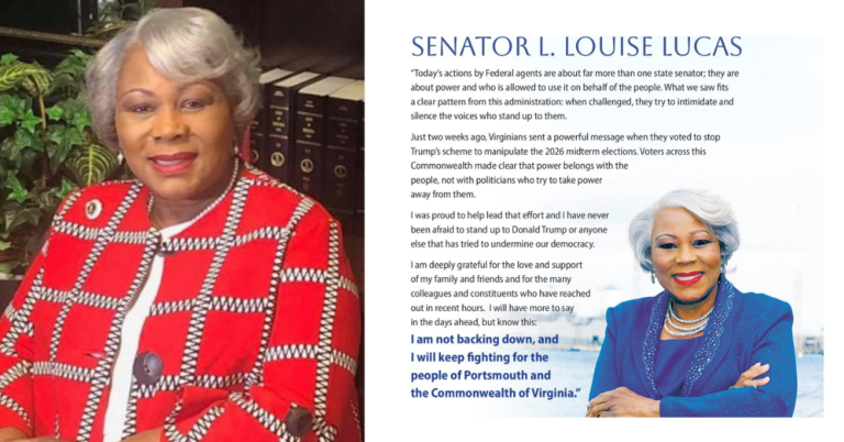 Louise Lucas Says She Is ‘Not Backing Down’ After FBI Search of Portsmouth Office