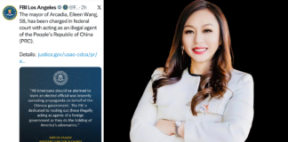 Arcadia Mayor Charged With Acting as Illegal Agent of Chinese Government