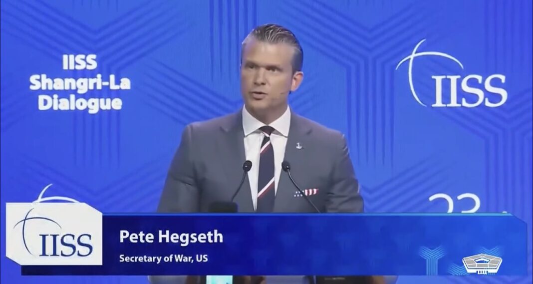 Defense Secretary Pete Hegseth delivers Iran strikes warning at the Shangri-La Dialogue in Singapore