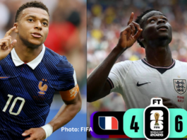 Saka Hat Trick Lifts England Past France 6-4 for Third Place