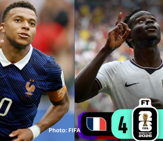 Saka Hat Trick Lifts England Past France 6-4 for Third Place