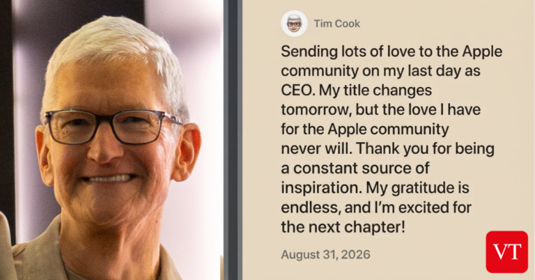 Tim Cook Thanks Apple Community on Final Day as CEO