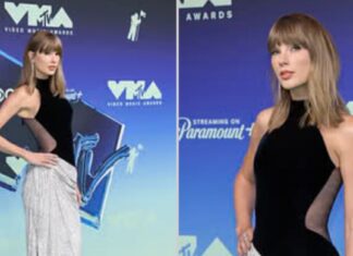 Taylor Swift Becomes Most-Awarded Solo Artist at VMAs Taylor Swift at the 2026 MTV Video Music Awards in a black-and-silver gown; Taylor Swift 2026 VMAs featured image.