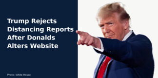 Trump Rejects Distancing Reports After Donalds Alters Website President Donald Trump points toward the camera as the Trump Byron Donalds endorsement remains under scrutiny.