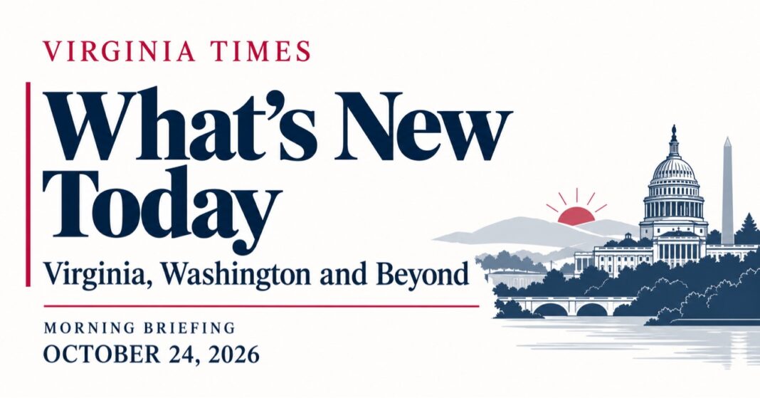 Virginia Times Morning Briefing October 24, 2026 — What's New Today: Virginia, Washington and Beyond