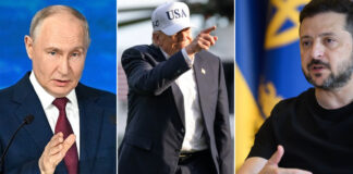 President Donald Trump, Russian President Vladimir Putin and Ukrainian President Volodymyr Zelenskyy in a composite image accompanying an energy ceasefire report.