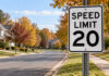 Fairfax County to Lower Speed Limits to 20 mph on 10 Roads 20 mph speed limit sign illustrating Fairfax County speed limits