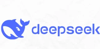 The DeepSeek logo, a blue whale mark beside the word deepseek in blue lowercase letters.