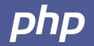 The PHP logo in white letters on a blue background.