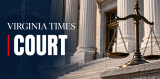 Virginia Times Default Court illustration for the Trump arch lawsuit story