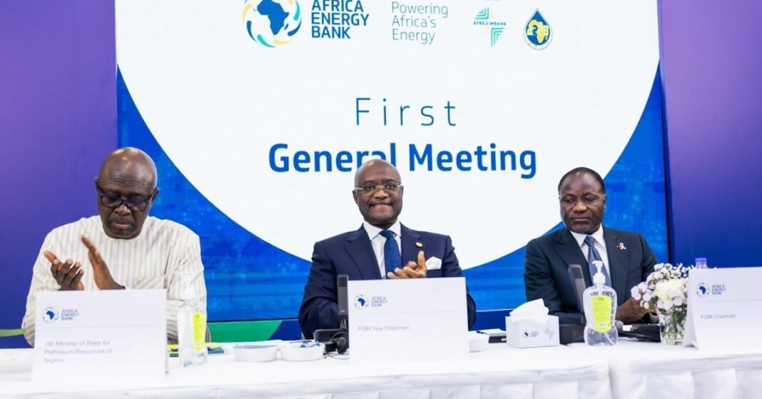 Officials seated at the Africa Energy Bank first general meeting in Abuja, Nigeria