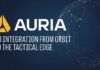Auria to Open East Coast Headquarters in Reston, Creating 78 Jobs Auria logo and globe graphic with the words C3 Integration From Orbit to the Tactical Edge