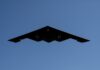 A U.S. Air Force B-2 Spirit stealth bomber returns to Whiteman Air Force Base, Missouri, in a file photo