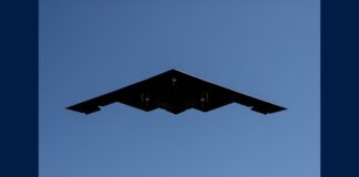 A U.S. Air Force B-2 Spirit stealth bomber returns to Whiteman Air Force Base, Missouri, in a file photo