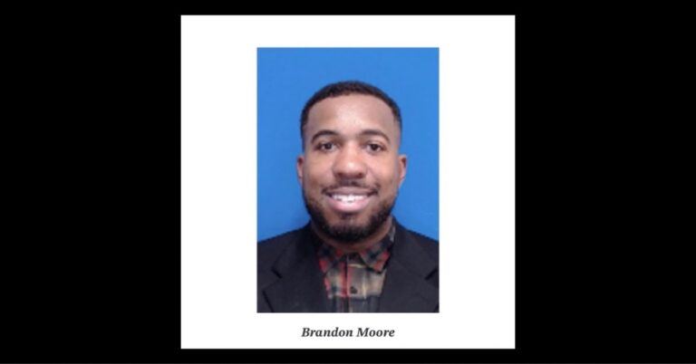 Portrait of Brandon Moore, the Fairfax County officer facing domestic assault charges in McLean