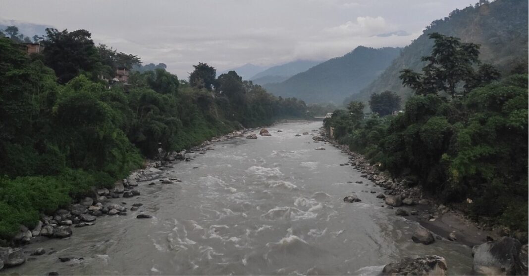 File photo of Nepal’s Budhigandaki River accompanying Budhigandaki flood coverage.