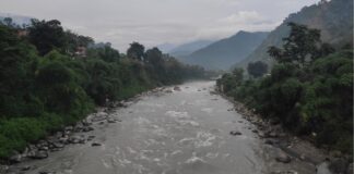 File photo of Nepal’s Budhigandaki River accompanying Budhigandaki flood coverage.