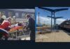 Russian Drone Hits Dnipro Train Platform, Killing 14, Zelenskyy Says Side-by-side photos show responders carrying a person on a stretcher and a train beside the platform after the reported Dnipro train station strike.