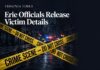 UPDATE: Erie Officials Release Victim Details, Timeline in Mass Shooting Illustrated crime-scene banner with yellow police tape reading CRIME SCENE — DO NOT CROSS for the Erie shooting update report