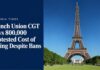 French Union CGT Says 800,000 Protested Cost of Living Despite Bans French CGT protests banner featuring the Eiffel Tower and the union’s reported turnout estimate