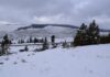 Teck Mine Runs at Reduced Capacity as Workers Strike Snow-covered Highland Valley Copper open-pit mine near Logan Lake, British Columbia