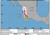 Hurricane Simon Strengthens to 150 MPH as It Approaches Mexico Hurricane Simon forecast map showing its projected path toward Mexico's west-central coast.
