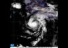 GOES-19 GeoColor satellite image of Hurricane Trudy over the Pacific Ocean off Mexico’s coast.