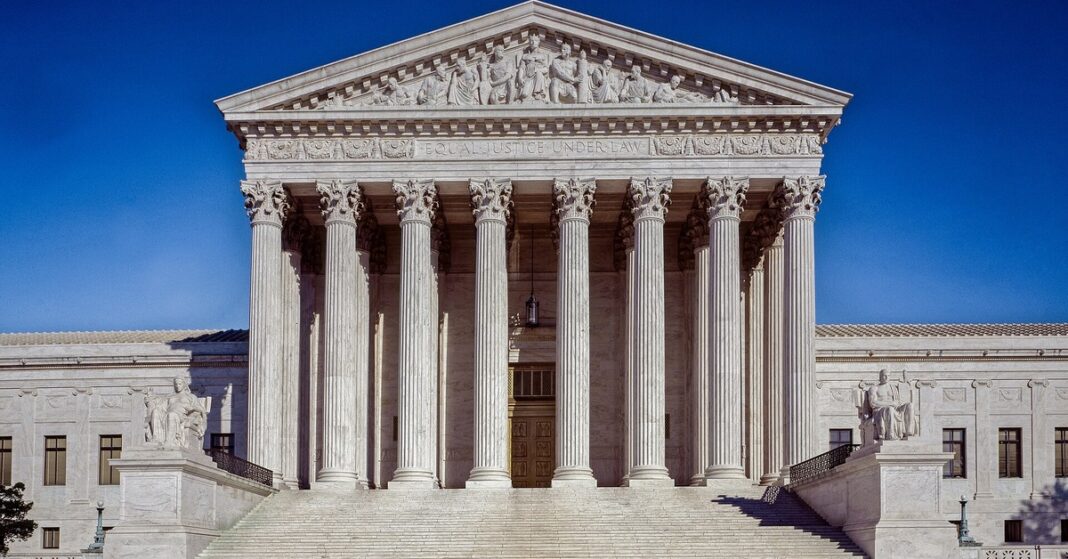 U.S. Supreme Court building in Washington, with Supreme Court administrative closure bar left in place —