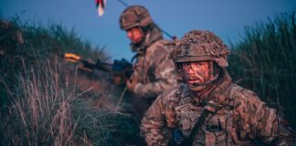 Warsaw Defence Plan: a British soldier takes part in a NATO reconnaissance exercise in Bemowo Piskie, Poland (file photo)