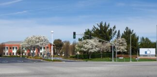 Nvidia Meta Muse partnership: entrance to Facebook headquarters complex in Menlo Park, California (file photo)