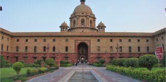 South Block in New Delhi, a building that has housed India’s Ministry of External Affairs.