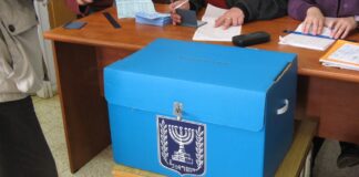 Blue ballot box at an Israeli polling station, a representational file photo accompanying Israel election results coverage