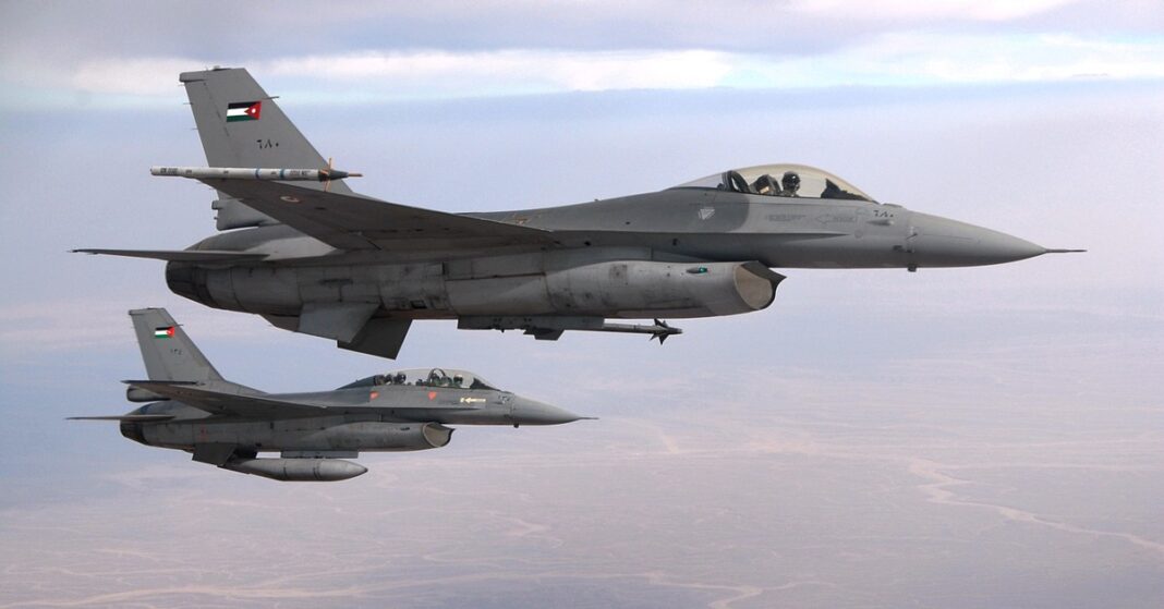 Jordan strikes Syria — a Jordanian air force jet in flight (file photo)