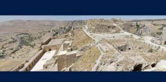 Karak Castle and the town of Karak, Jordan, in a file photo