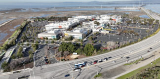 Aerial view of Meta’s Menlo Park campus, used with coverage of the Meta New Mexico penalty.