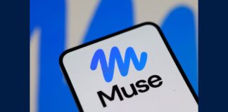 Smartphone showing the Meta Muse logo, illustrating the Muse Wonder Meta Model API launch