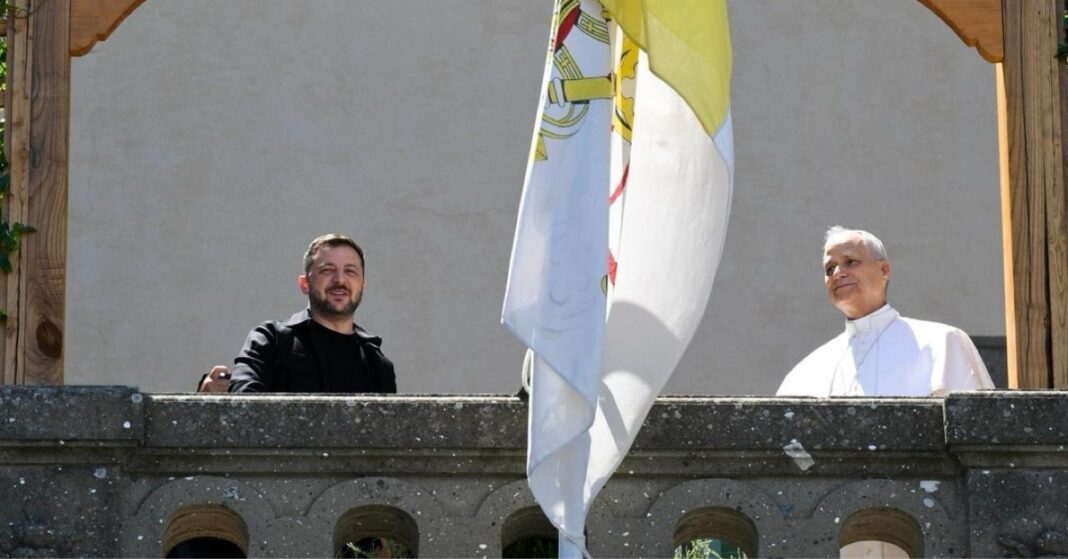 File photo of Pope Leo and Zelenskyy during a meeting