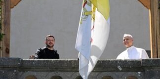 File photo of Pope Leo and Zelenskyy during a meeting
