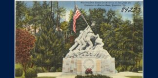The Iwo Jima statue at the entrance to Marine Corps Base Quantico, Virginia, in a file photo
