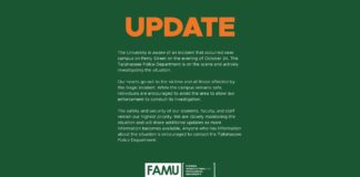 Florida A&M University statement about the Tallahassee shooting near Perry and Manatee streets.